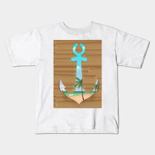 Ships beach Anchor Kids T-Shirt